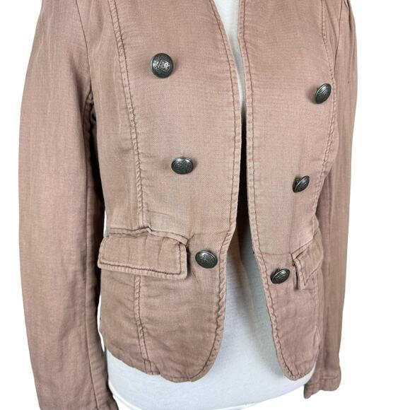 Free People NWT Jagger Blazer Military Tan Jacket Lace up Sleeve Outerwear - Picture 8 of 13
